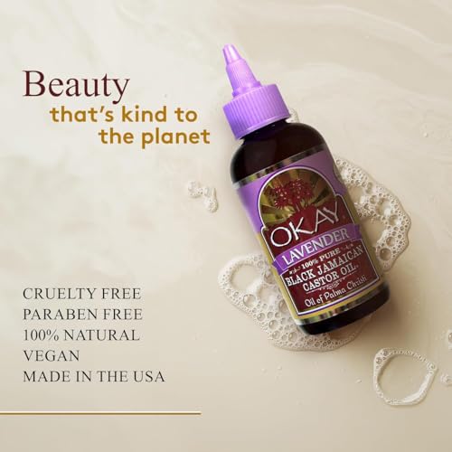 OKAY Black Jamaican Castor Oil with Lavender - 4 Oz for Hair & Skin