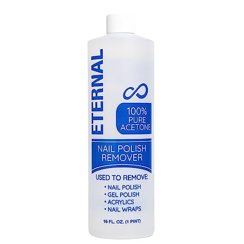 Eternal 16 Fl Oz 100% Pure Acetone Nail Polish Remover Gel & Acrylic Nail Remover