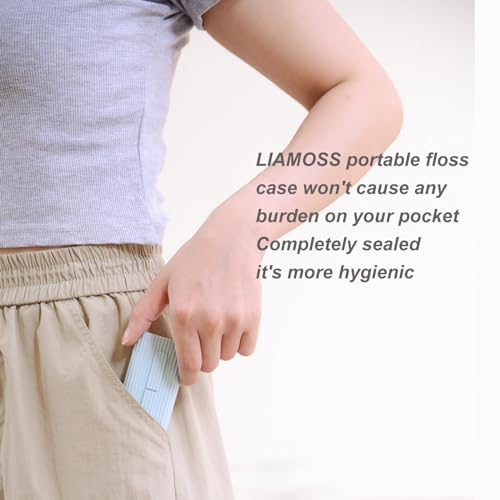 LIAMOSS Portable Dental Floss Picks Dispenser - 20 Count, Hygienic & Refillable