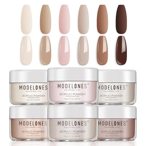 Modelones Nude Chocolate Acrylic Powder Set - C2 Going Nude (6 Colors)