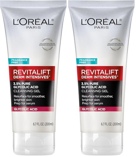 L'Oreal Paris Revitalift 3.5% Glycolic Acid Cleansing Gel 6.7 fl oz (Pack of 2)