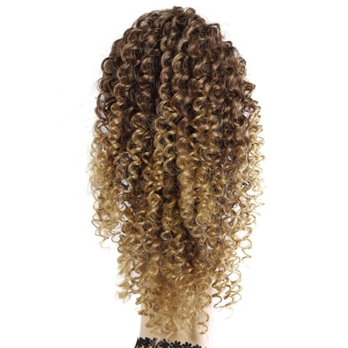 YXCHERISHAIR Curly Wavy Ponytail Extension 33/27, 18 Inch Natural Synthetic Hair for Women