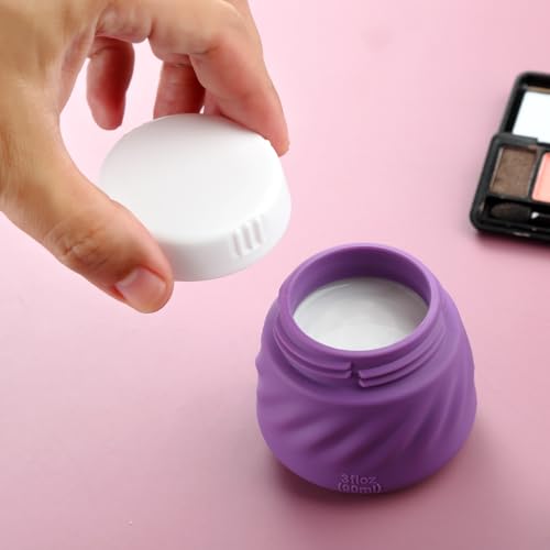 Gemice Purple 3oz Silicone Travel Containers - Leakproof Cosmetic Jars, 4 Pack