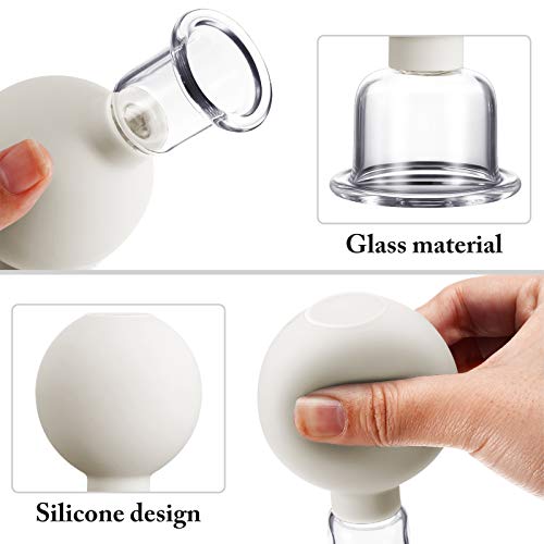 Nuanchu 2Pcs Glass Cupping Set with 1 Inch & 0.65 Inch Diameter - White