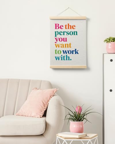 Motivational Office Wall Art Poster with Wooden Hanger - 12x16 Inch