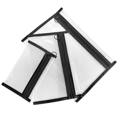 Clear Toiletry Bags Set - 3 Pack PVC Travel Makeup Organizers