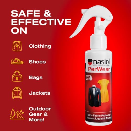 Nasiol PerWear Nano Fabric Protector Spray - Liquid Shield for Cotton, Satin, Polyester