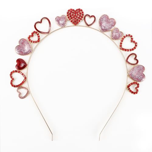 AHONEY Valentine Heart Red Headband for Women & Girls - Style 6