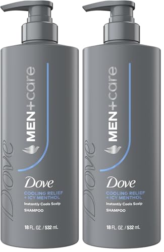 Dove Men+Care Cooling Relief Shampoo with Icy Menthol, 18 fl oz (2 Pack)