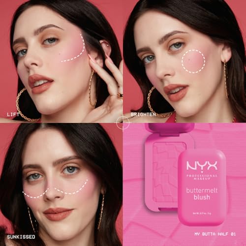 NYX Buttermelt Powder Blush - Fade & Transfer-Resistant, Vegan
