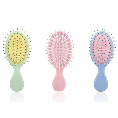 Mini Wet Hair Brush Set - 3 Travel Detangling Brushes for All Hair Types