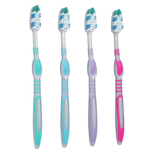 Acclean Adult Manual Toothbrush with Tongue Cleaner, 12 Pack