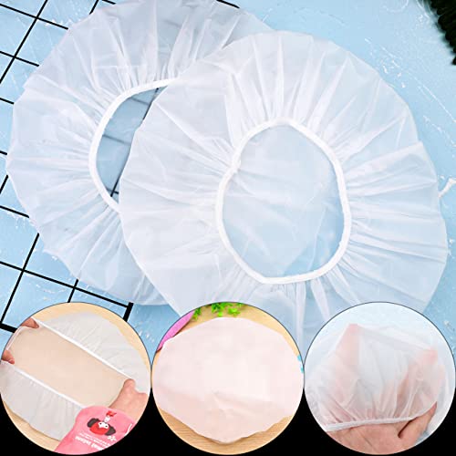 3 Pack Reusable Waterproof Shower Caps for Women - 10.6" Fit