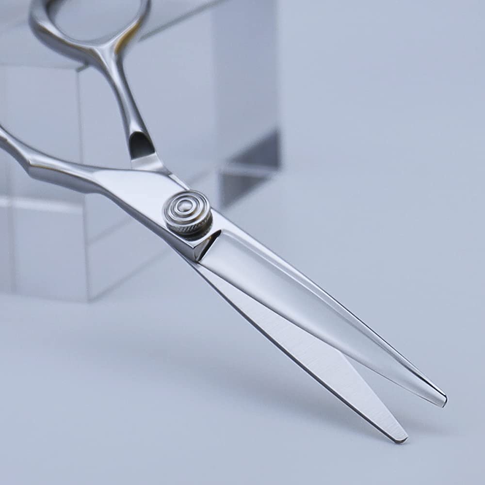 AOLANDUO 5.5-Inch Professional Hair Shears – Japanese VG10 Steel, True Convex Edge, Semi-Offset Handle, CNC Pivot – Precision Scissors for Detailing, Layering & Edging