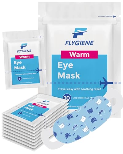 FLYGIENE Self-Heating Steam Eye Masks for Dry Eyes & Stye Relief - 10 Pack
