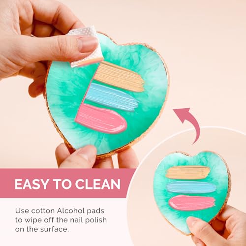 MelodySusie Heart Shape Resin Nail Art Palette for Color Mixing