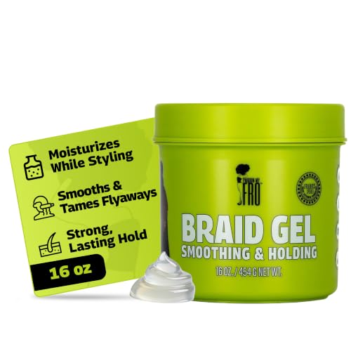 Pardon My Fro Strong Hold Braiding Gel 16oz - Edge Control for Curly Hair & Dreads