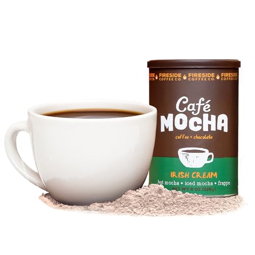 Fireside Coffee Irish Cream Cafe Mocha - Premium Instant Mix, 8oz
