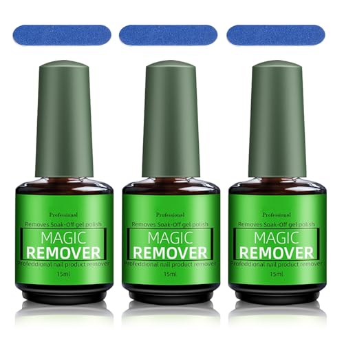 QIUFSSE Gel Nail Remover – 3PCS Magic Polish Remover (15ML)