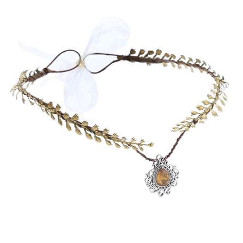 Vivivalue Gold Fairy Crown Headband Elf Floral Headpiece E - Women Men