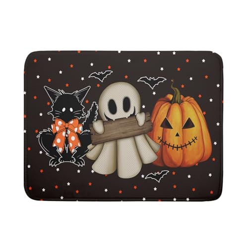 Halloween Dish Drying Mat 18x24 - Spooky Pumpkin & Ghost Design