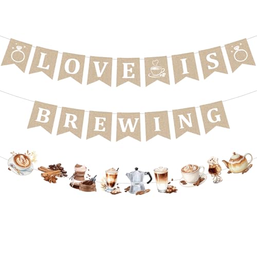 Love is Brewing Banners - 3pcs Bridal Shower Decorations