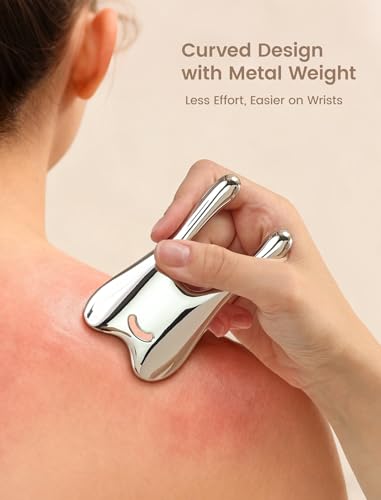 Lemove Stainless Steel Gua Sha Facial & Body Lymphatic Drainage Massager - Silver
