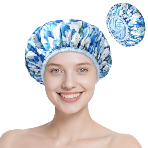 Waterproof Terry Shower Cap for Women - Reusable Hair Protection