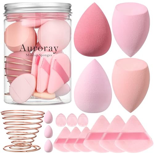 17PCS Makeup Sponge Set with Holder - Beauty Sponges & Puffs