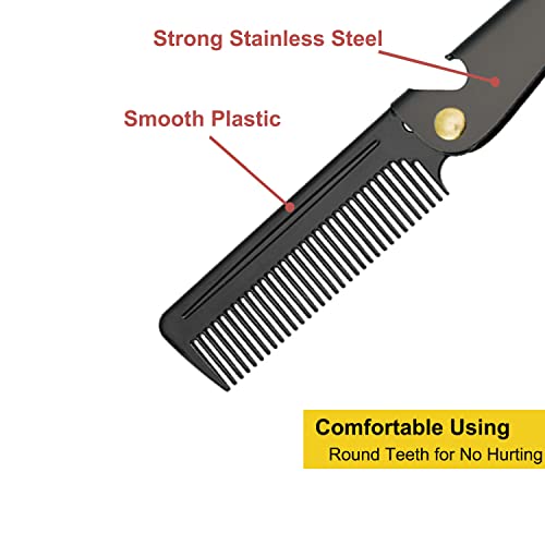 Avenoir Stainless Steel Folding Pocket Comb for Men & Women