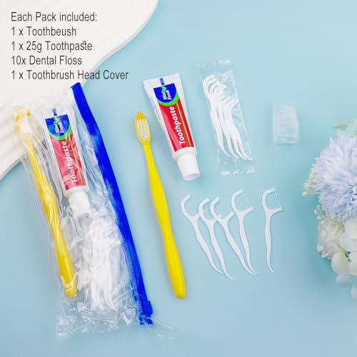 30 pcs Disposable Travel Toothbrush Kit with Toothpaste