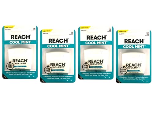 Reach Cool Mint Dental Floss - 55 Yards, Pack of 4 Rolls