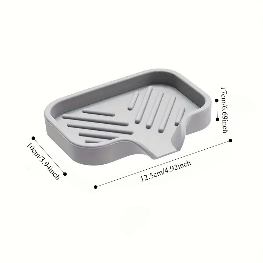 1PC Small Grey Silicone Coaster Storage Rack- Waterproof Draining Soap Mat, Ideal for Toilet Cup & Bathroom, Kitchen Use