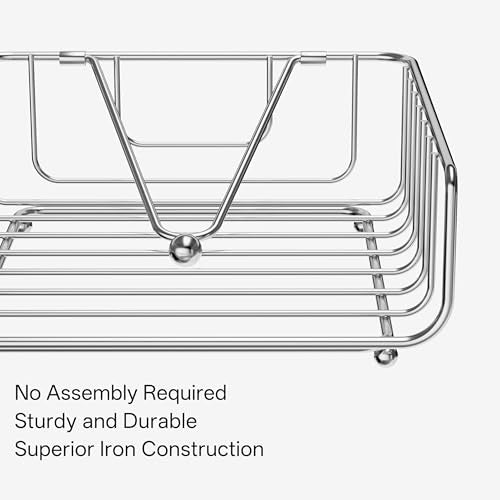 Weighted Metal Napkin Holder with Silicone Pads - Silver
