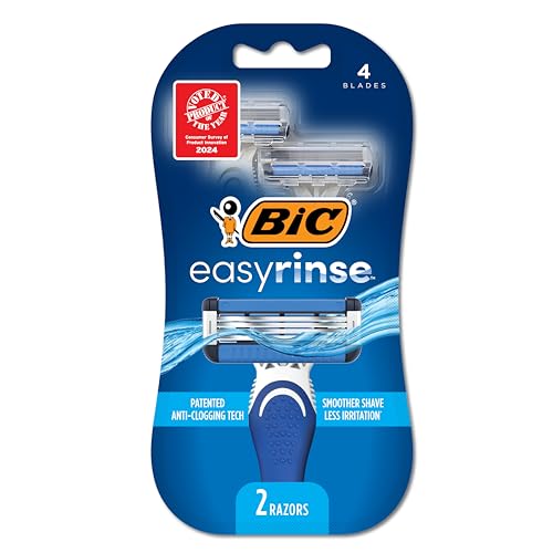 BIC EasyRinse Men's Disposable Razors 1 Count Anti-Clogging 4-Blade Shaving