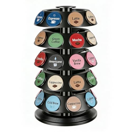 K Cup Holder for Keurig - 40 Pod Carousel Organizer with 360° Spin