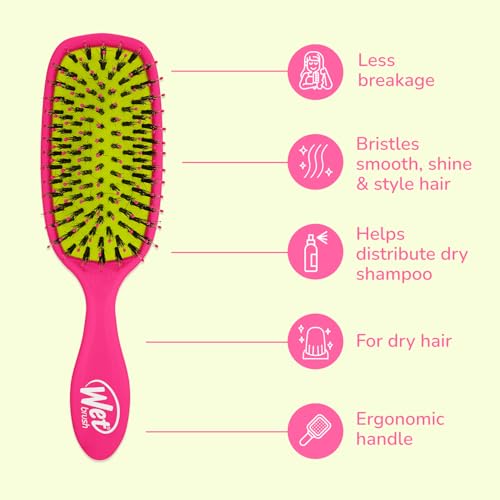 Wet Brush Shine Enhancer Hair Brush - Natural Boar & IntelliFlex Bristles, All Hair Types, Pack of 2
