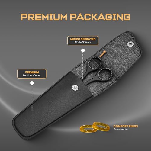 Epic Edge 6.5” Professional Hair Cutting Scissors - High Carbon Stainless Steel Barber & Salon Shears