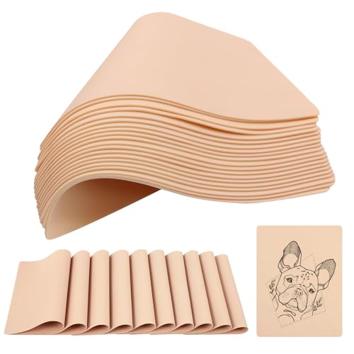 Blank Tattoo Practice Skin - Jconly 30Pcs Double Sides Fake Skin Tattoo Skin for Practicing, 1.3mm 8¡¿6 in Soft Practice Skin for Beginners and Experienced Tattoo Artists¡¦