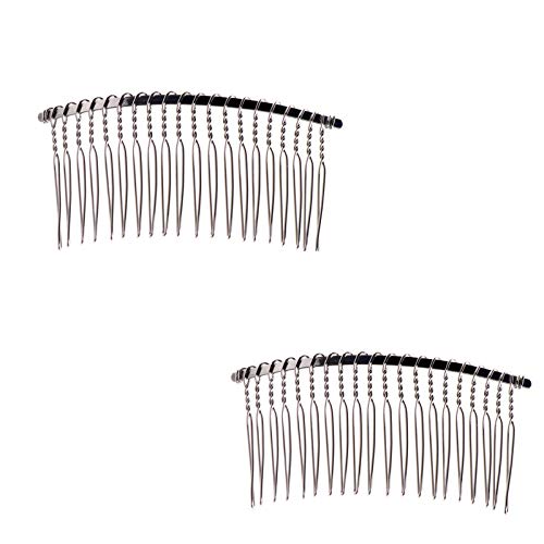 2 Pcs Vintage Metal Wedding Veil Hair Side Combs for Women