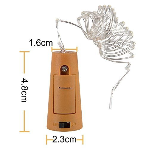 20 LED Wine Bottle Cork Lights - 10 Pack Mini Fairy String Lights