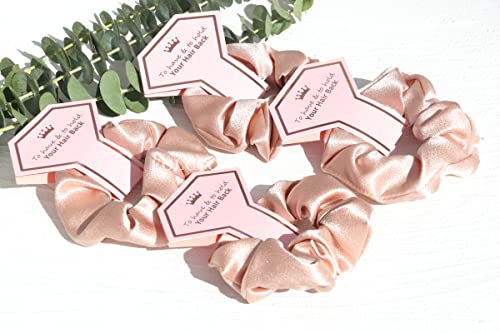Champagne Bridesmaid Scrunchies - 10 Pack Hair Ties for Weddings