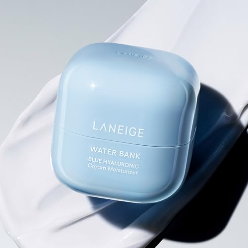 LANEIGE Water Bank Blue Hyaluronic Cream Mini 0.67 oz - Hydrating Face Moisturizer with Squalane & Ceramide