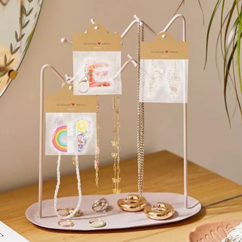 100 Pcs Jewelry Packaging Set with Clear Bags & Display Cards