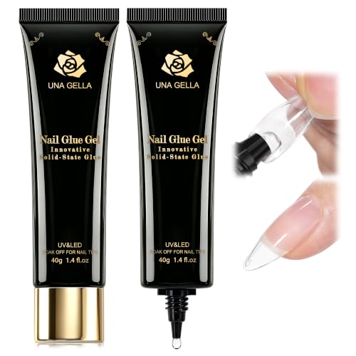 UNA GELLA Solid Gel Nail Glue for Press On Nails - 80g UV Curing Adhesive