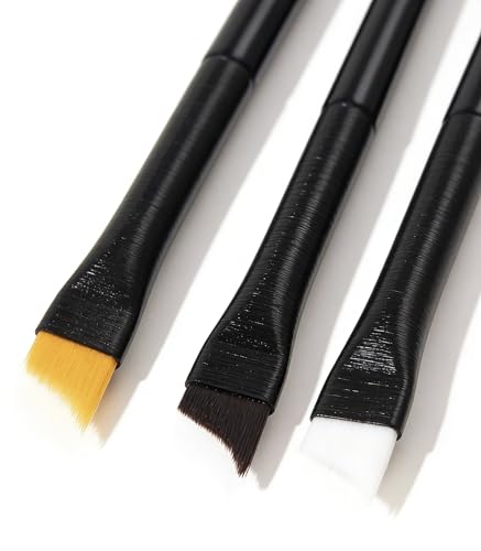 Calyuna Oblique Head French Tip Nail Brush Set - Pack of 3