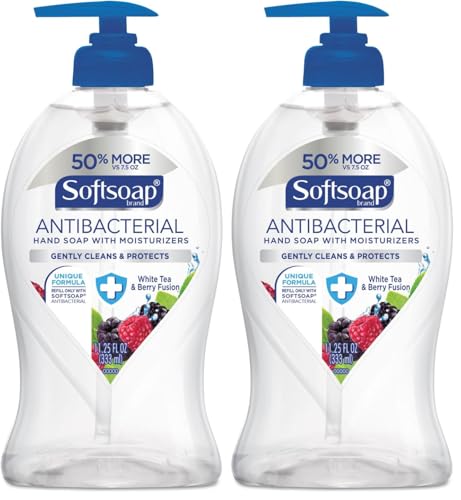 Softsoap Antibacterial Liquid Hand Soap, White Tea & Berry, 11.25 oz (2-Pack)