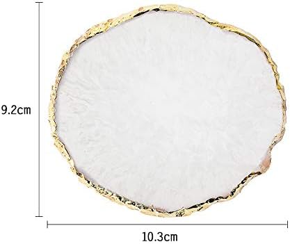 Resin Nail Art Palette - Mixed Color Painting Board with Gold Edge | White Display for Nail Gel