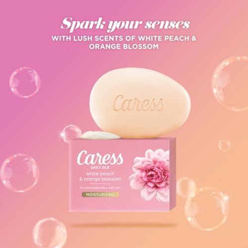 Caress Beauty Bar Soap Pack of 6 – Silky Soft Skin Daily Cleansing 3.15 oz