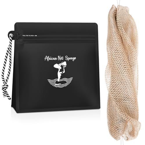 Afrisensetic Champagne African Net Sponge - Exfoliating Body Washcloth, 1.0 Size
